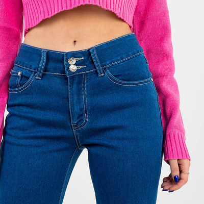 Blaue Damenjeans mit geradem Bein - Kleidung
