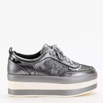 OUTLET Сірі жіночі туфлі на платформі Exira - Взуття