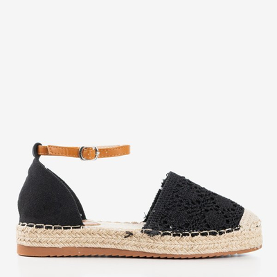 Schwarze Espadrilles mit durchbrochenem Asti-Obermaterial - Schuhe