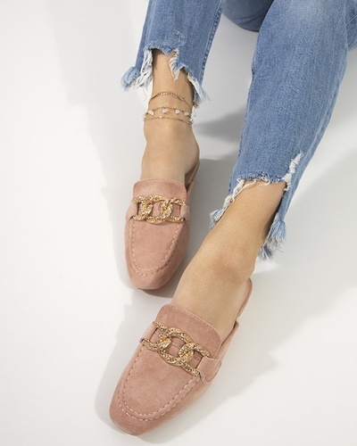 Pinke Hausschuhe a'la Mokassins Gabbu-Schuhe