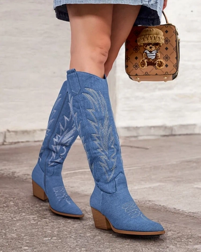 Royalfashion Women's Lisso Heeled Cowboy Boots