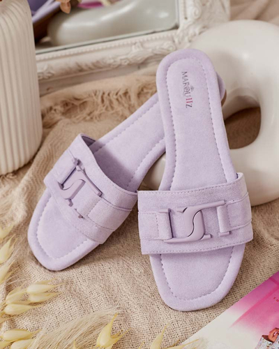 Royalfashion Lila Damen Flip-Flops mit Schnalle Rydr