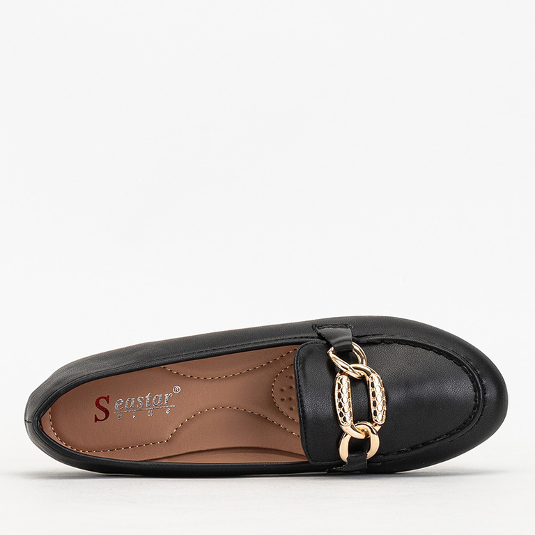 Schwarze Damen Eco-Leder Loafer Zolli-Schuhe