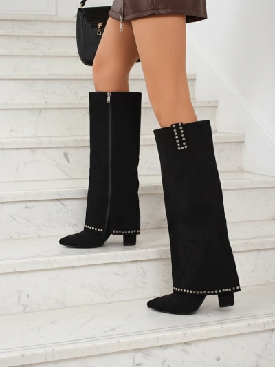 Damenstiefel Bryves aus Öko-Wildleder mit Schaft