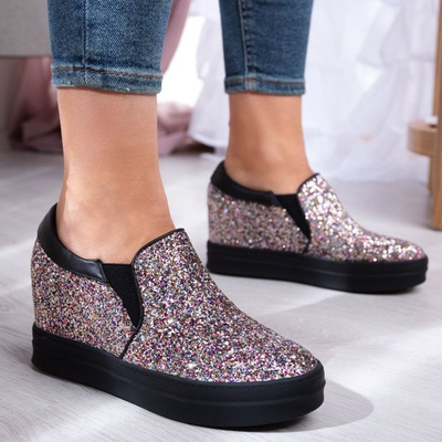 Glitzer-Sneaker auf einem Indoor-Keil Faterrena - Footwear