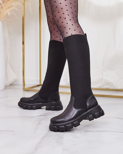 Royalfashion Чорні жіночі черевики-сліпони Sennosea