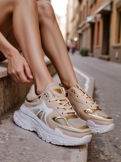 Royalfashion Damen Sneaker mit dicker Sohle Ovelba