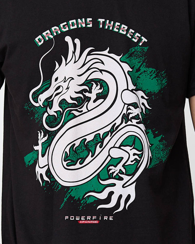 Schwarzes Herren-T-Shirt aus Baumwolle mit Aufdruck - Kleidung