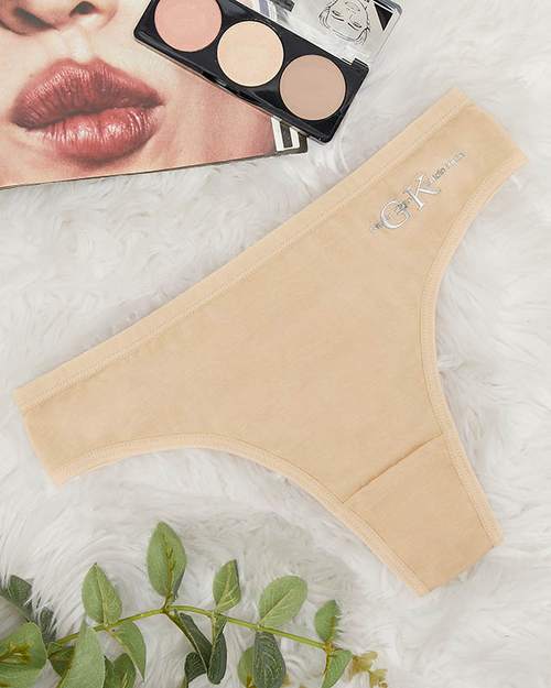 Бежеві жіночі трусики з бавовни