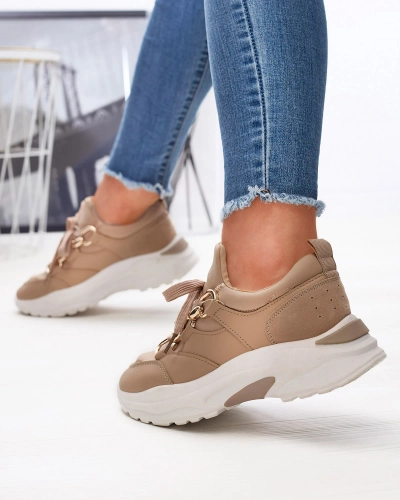 Hellbraune Damen-Sportschuhe mit Ketten Nanoka - Footwear