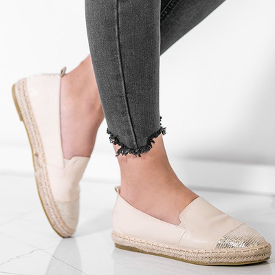 Beige Espadrilles mit dekorativer Mackenzie-Zehenpartie - Schuhe 1