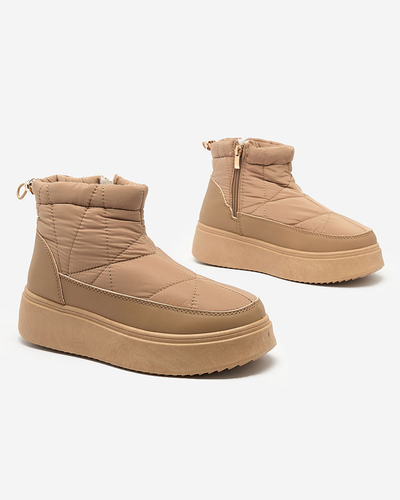 Royalfashion Damen Schlupf-Schneestiefel in brauner Farbe Armeda