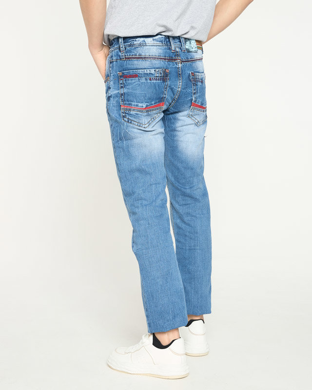 Blaue Herrenjeans mit geradem Bein - Kleidung