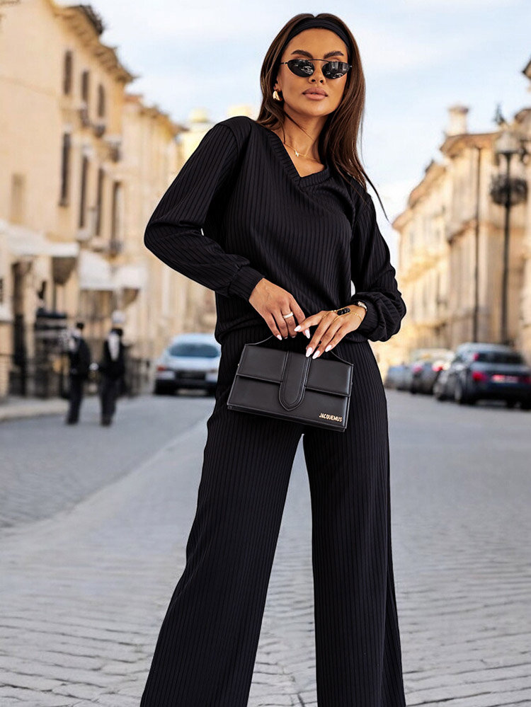 Royalfashion Damen-Set aus gerippter Baumwolle