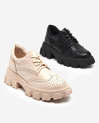 Beigefarbener Damenschuh mit durchbrochenem Akzent Uneri - Footwear