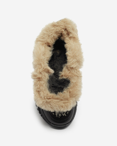 Damen-Sportschuhe mit Fell in schwarz Reyma- Footwear