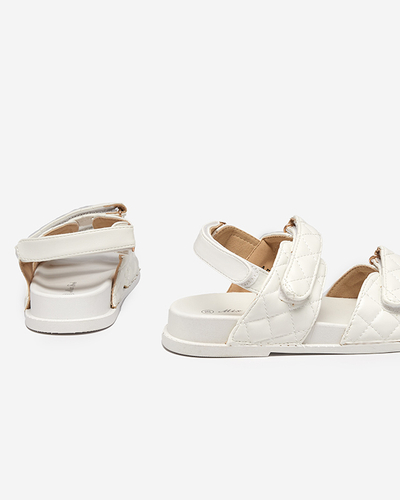 OUTLET Weiße Korine-Sandalen für Damen mit Klettverschluss - Schuhe