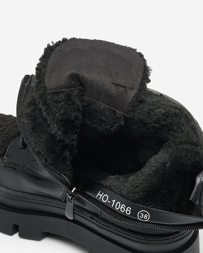 Royalfashion Damenstiefel mit Schafsfell Faeltone