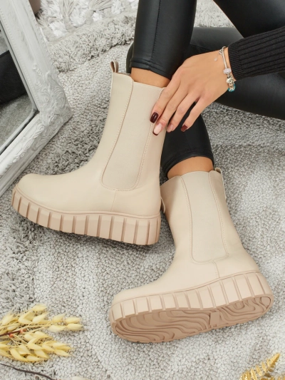 Високі жіночі ботильйони з екошкіри Livora