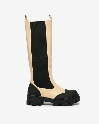 Royalfashion Beige Wadenstiefel Blyss