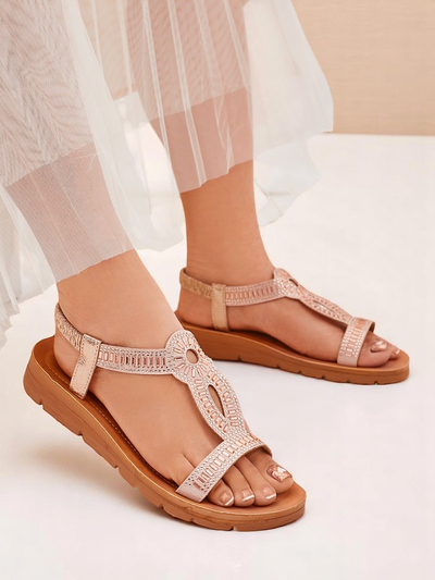 Royalfashion Damensandalen mit dekorativen Riemchen Ava Shine