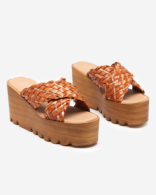 Braune Balbanina-Keilhausschuhe für Damen - Schuhe