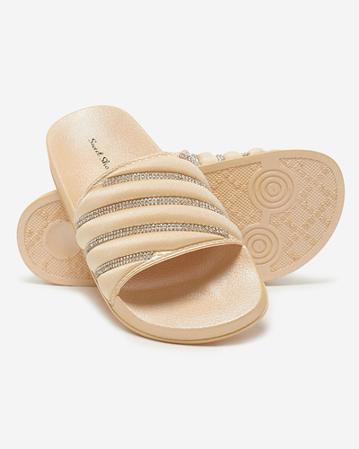 Beige Damen Flip-Flops mit Zirkonen Erikis - Schuhe