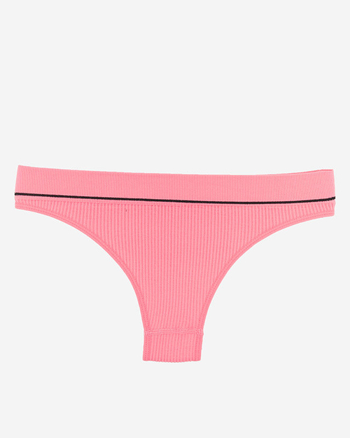 Жіночі рожеві трусики в ребристість зі спортивними написами - Нижня білизна