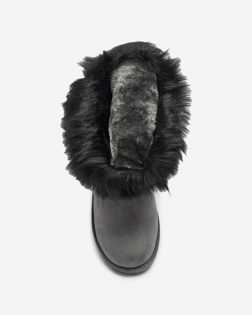 Сірі жіночі снігові черевики з асиметричним верхом і хутром Vetora - Взуття