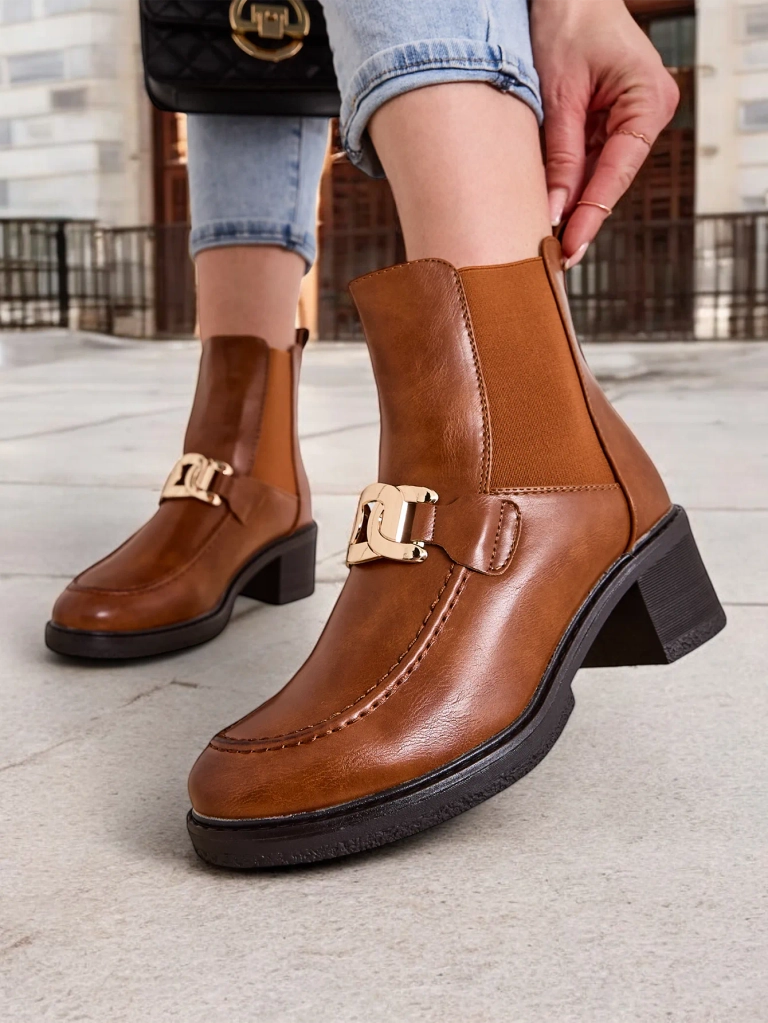 Royalfashion Damenstiefeletten mit niedrigen Absätzen Ewios