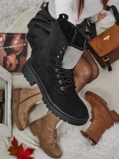 Ökologische Wildleder-Schnürstiefeletten für Damen Ferlyne