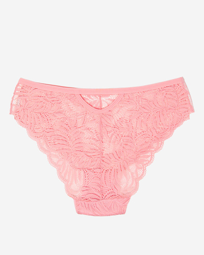 Brasilianischer Damenhöschen aus rosa Spitze - Unterwäsche
