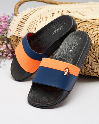 Royalfashion Orange und marineblaue Damen-Gummi-Flip-Flops Lierigs