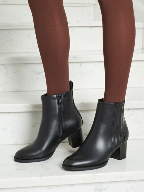 Ботильйони жіночі еко шкіряні на підборах-стовпчику Nerelle
