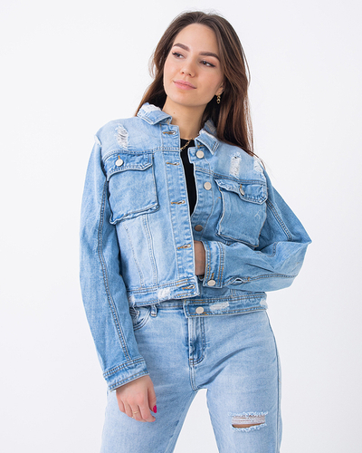 Blaue Jeansjacke für Damen - Kleidung