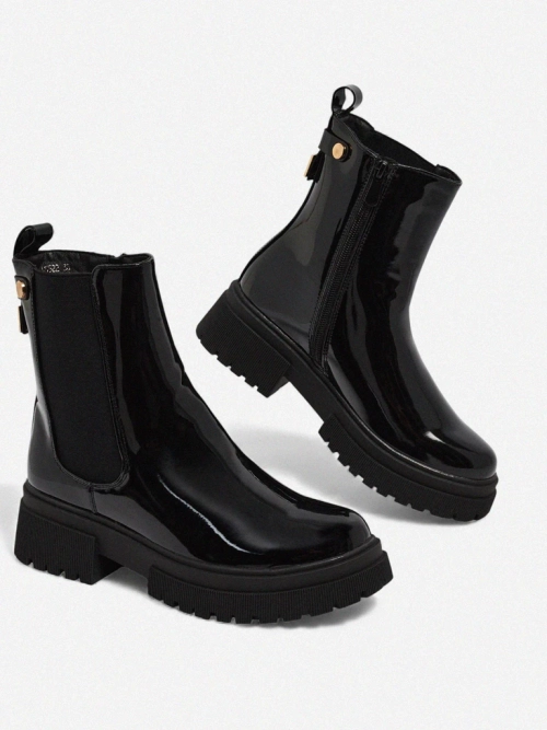 Лаковані жіночі ботильйони з екошкіри Calebi