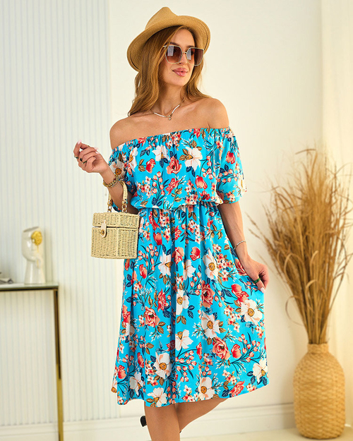 Royalfashion Візерунчаста жіноча сукня міді а-ля гімнастерка