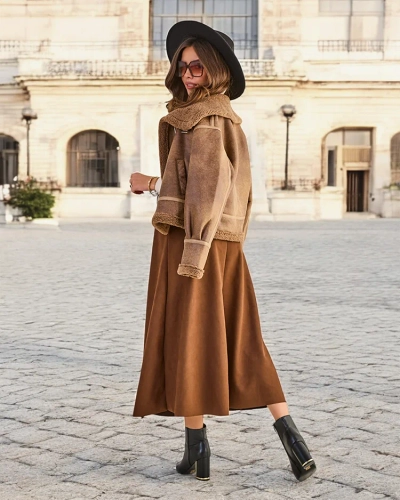 Royalfashion Damen Midi-Rock a' la Wildleder