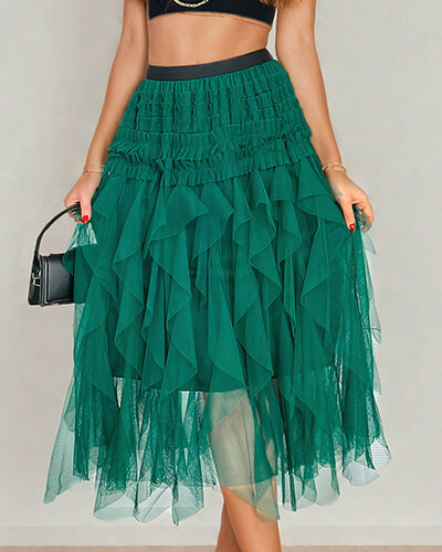 Royalfashion Doppellagiger Midirock für Damen