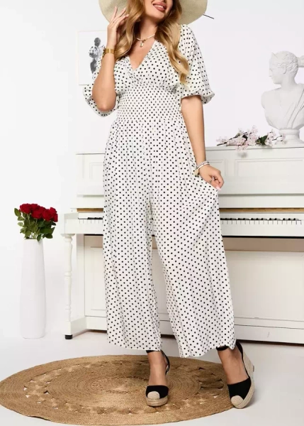 Weißer langer Erbsenanzug für Damen - Kleidung