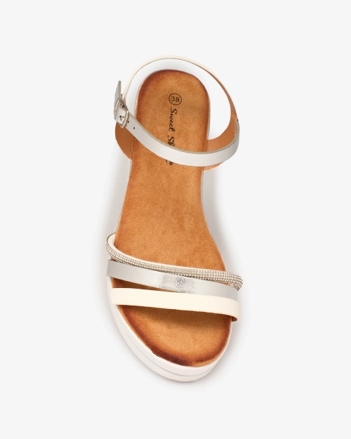 Royalfashion Жіночі срібні босоніжки на якорях Afocla срібло