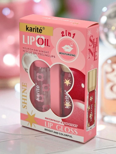 Glitzer Lipgloss und farbloser 2-in-1 Lipgloss Lady Bug