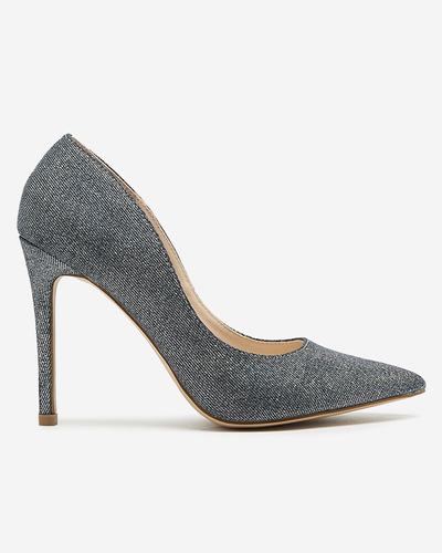 Graphitfarbene holografische Damen-Stiletto-Pumps Soddo- Footwear