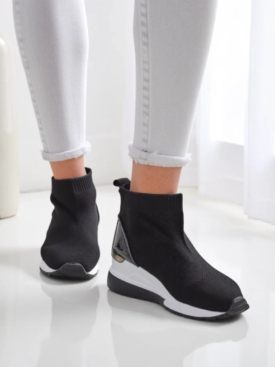 Royalfashion Damen Slip-On Wedge Sneakers mit Rhinestones Viseq