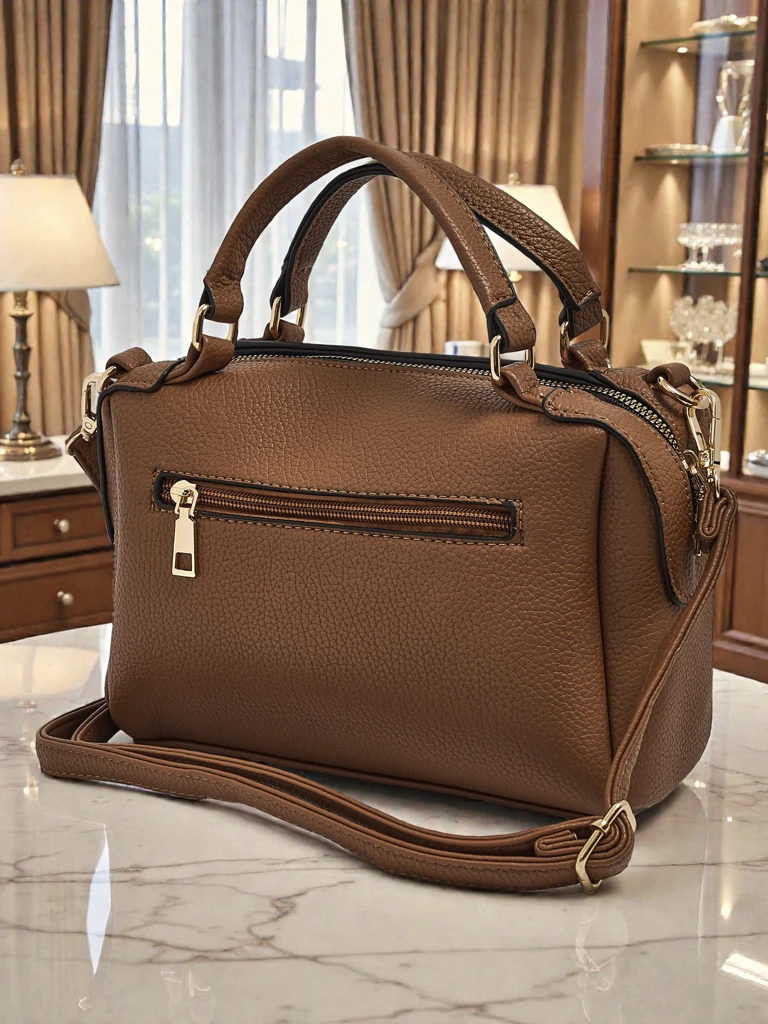 Damenhandtasche Stella Braun Leder Elegant für jeden Tag