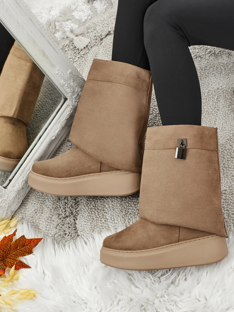 Kurze Damen-Schneestiefel mit abnehmbarem Schaft Elizze