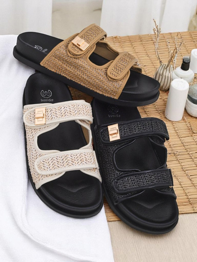 Royalfashion Damenslipper-Sandalen mit Flechtdetail Delibeli