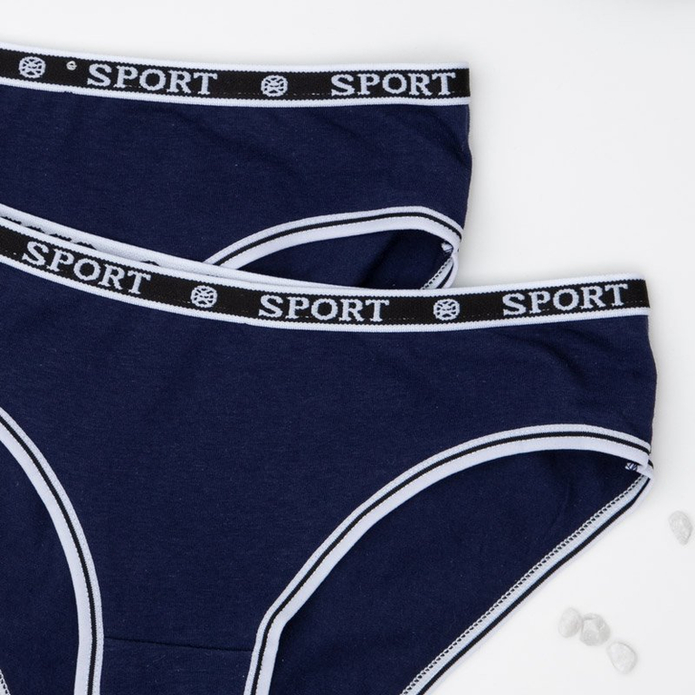 Marineblaue Slips für Damen 2 / Pack - Unterwäsche