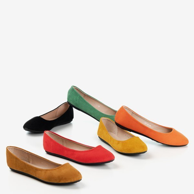 Royalfashion Orange Öko-Wildleder Damen Ballerinas Marius