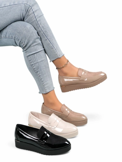 Royalfashion Damen Lackmokassins Afidale